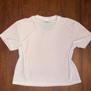 Baby pink. Velvet Pink t shirt, size medium. Slightly cropped